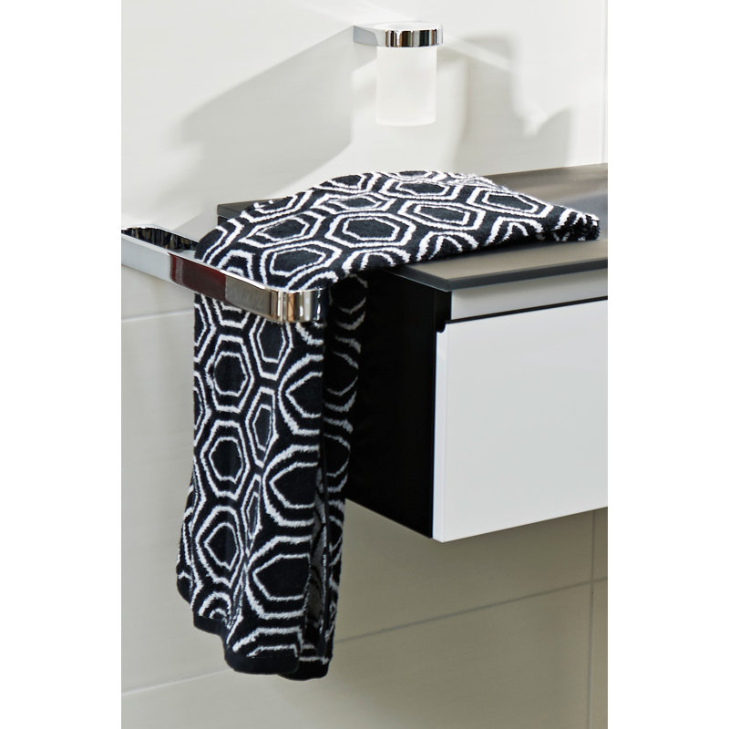 Faucett Midweight Jacquard Hand Towel, Black/White