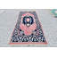 Tapis turc rétro fait à la main en rose et bleu marine pour décoration d'intérieur et de piste Boho bleu / rose