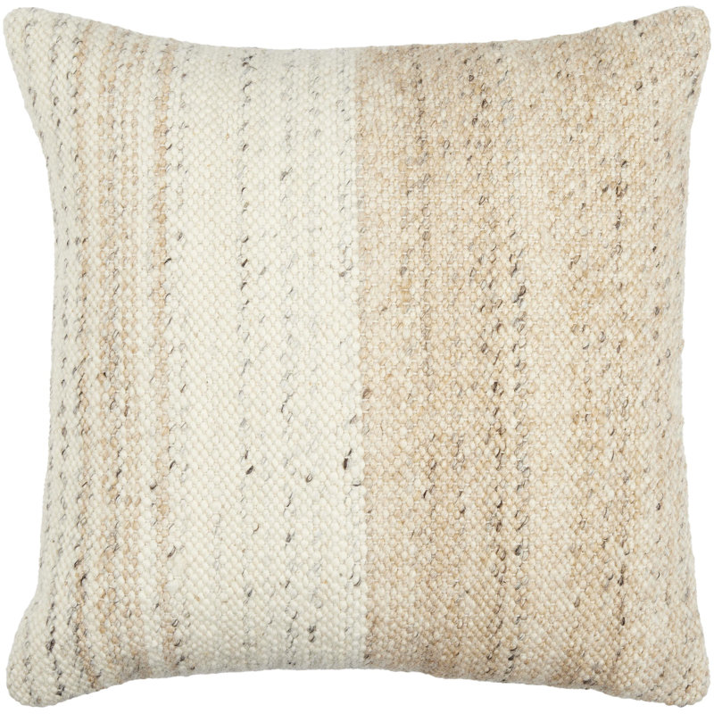 Dia Striped Wool Blend Throw Pillow, 22" x 22", Down