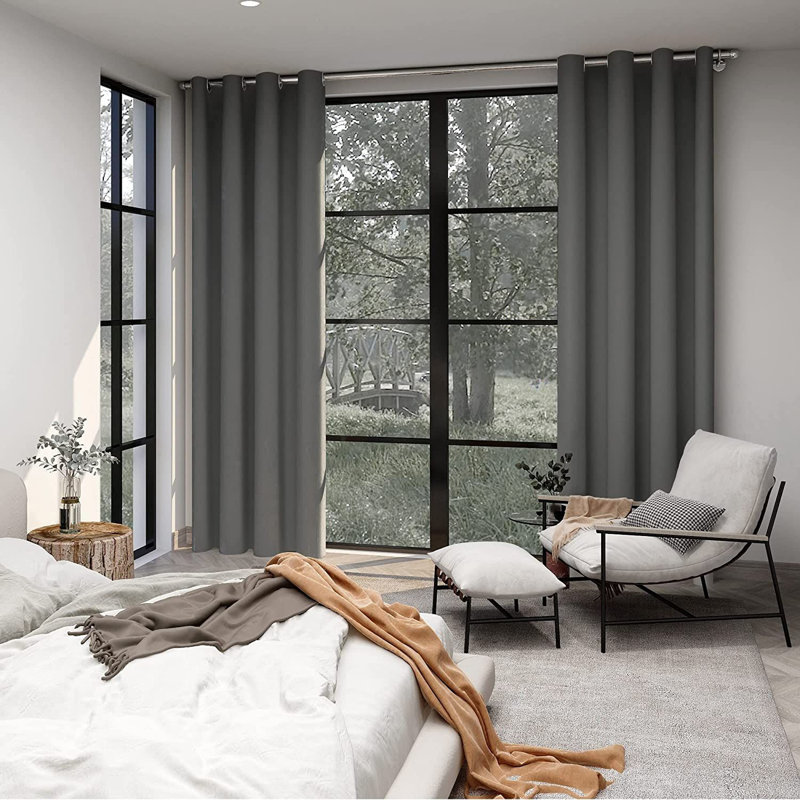 Hisao Room Darkening Curtain Pair, 140 W x 180 D cm, Green