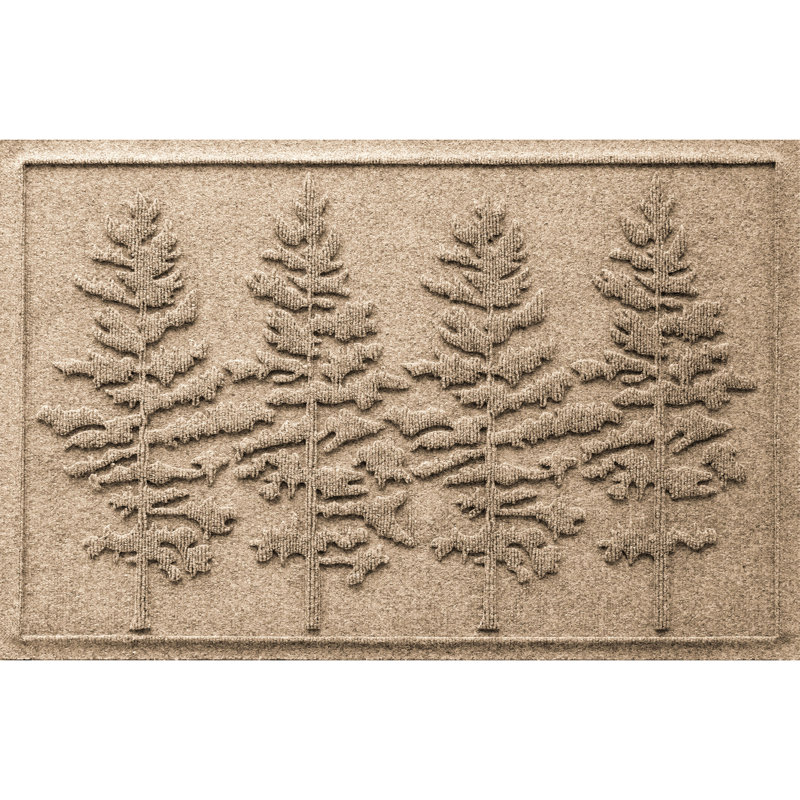 WaterHog Fir Forest 23 in. x 35 in. Indoor Outdoor Doormat, Camel