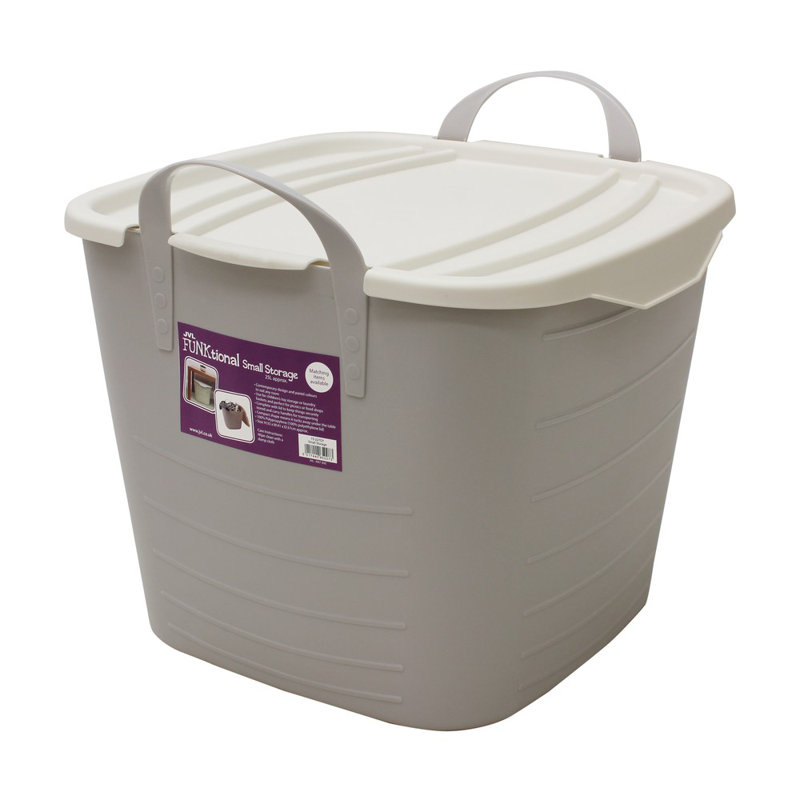 JVL Plastic Decorative Bin, Grey, 25L