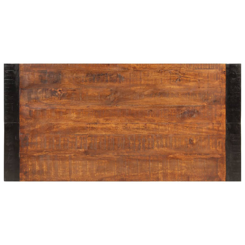 Melecio Mango Rectangular Wood Top Dining Table with Wood Base, Honey Brown