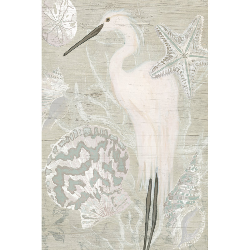 Driftwood Heron II 1 Piece Wrapped Canvas Wall Art, 46cm H x 30cm W