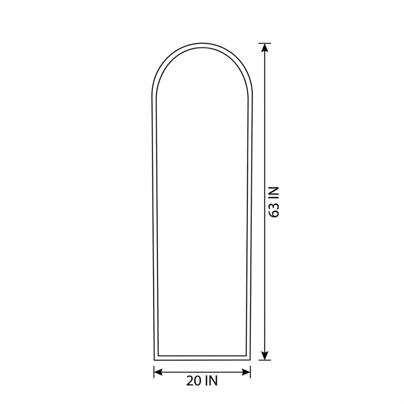 Miroir d'appoint 20 "x 63" Emma, White