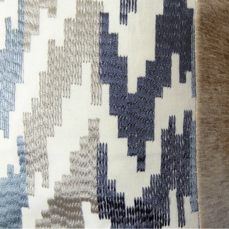 Ensemble de coussins décoratifs à motif graphique taupe bleu Thomas Collection®, Rectangle H 12 po x l 20 po