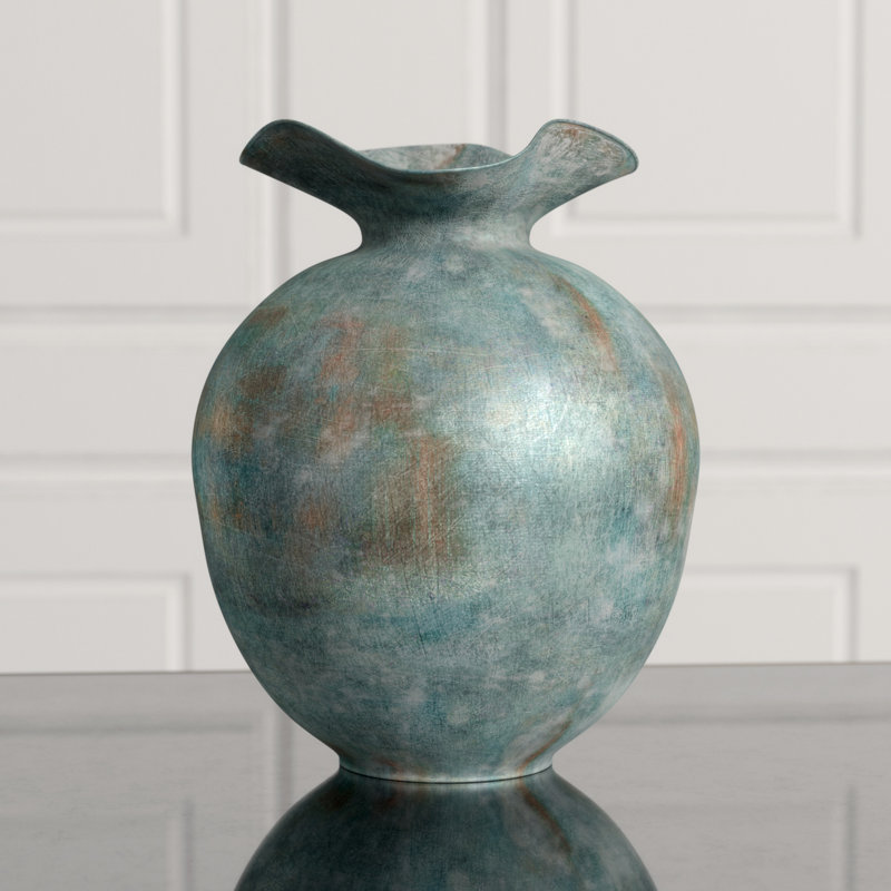 Pluto Metal Table Vase, 12" H x 9.25" W x 9.25" D