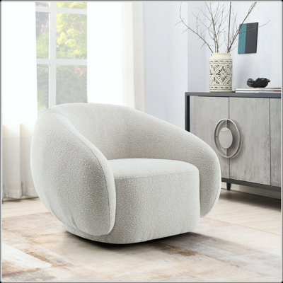 Chaise pivotante rembourrée et rembourrée avec mousse à haute densité - Beige