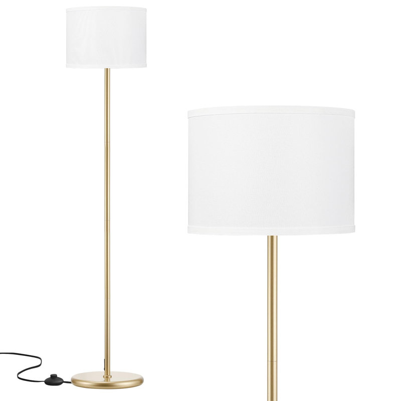 Borg 61.42'' Traditional Floor Lamp, White, Silver