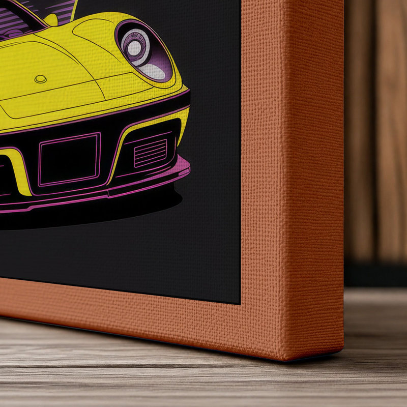 Neon Dreams Modern - Wrapped Canvas, 30x20 - 76.2 x 50.8 cm, Terracotta Border