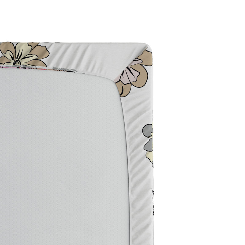 Microfiber Floral Fitted Sheet, Queen Fitted Sheet