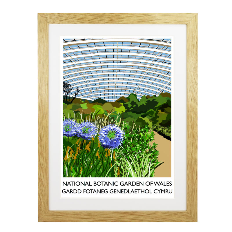 National Botanic Garden Of Wales 2 by Richard O'Neil - Print, Oak Wood Frame, 43.5 cm H x 33.5 cm W x 2.2 cm D