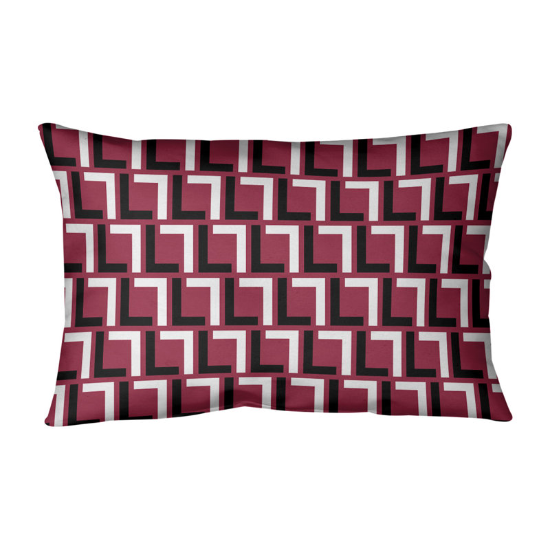 Housse de coussin rectangulaire Arizona Football Luxury, Rouge / Noir / Blanc, Simili daim
