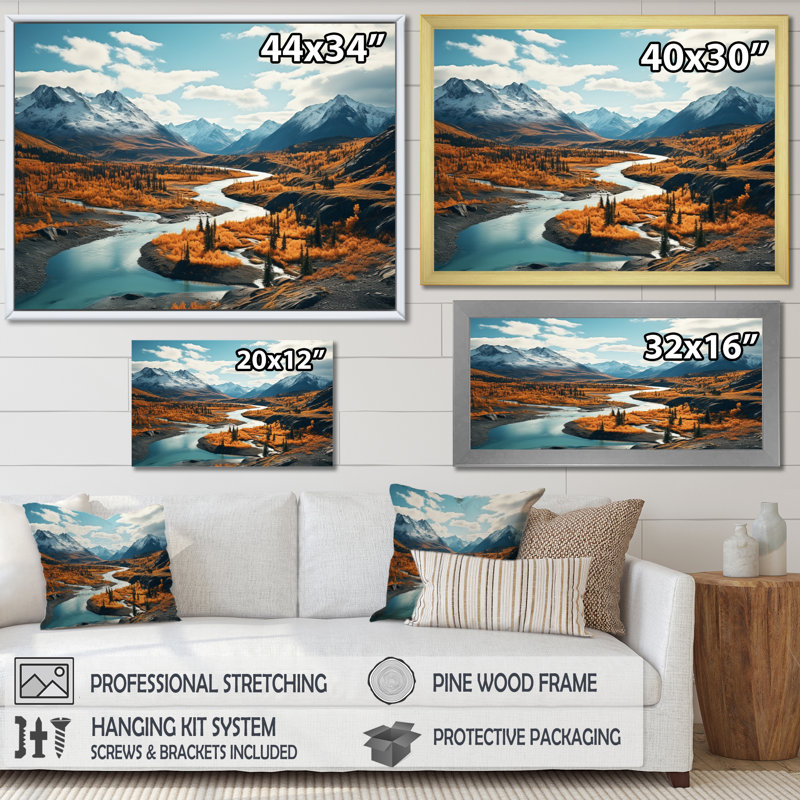 Canada Canada Wilderness II sur impression sur toile, Cadre flottant noir, H 12 po x l 20 po x P 1 po
