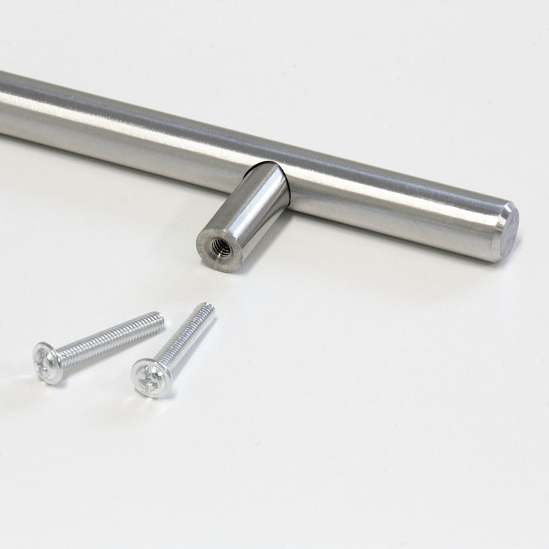 Ensemble de 2 poignées centrales 2 1/2 po, 3", Acier inoxydable brossé