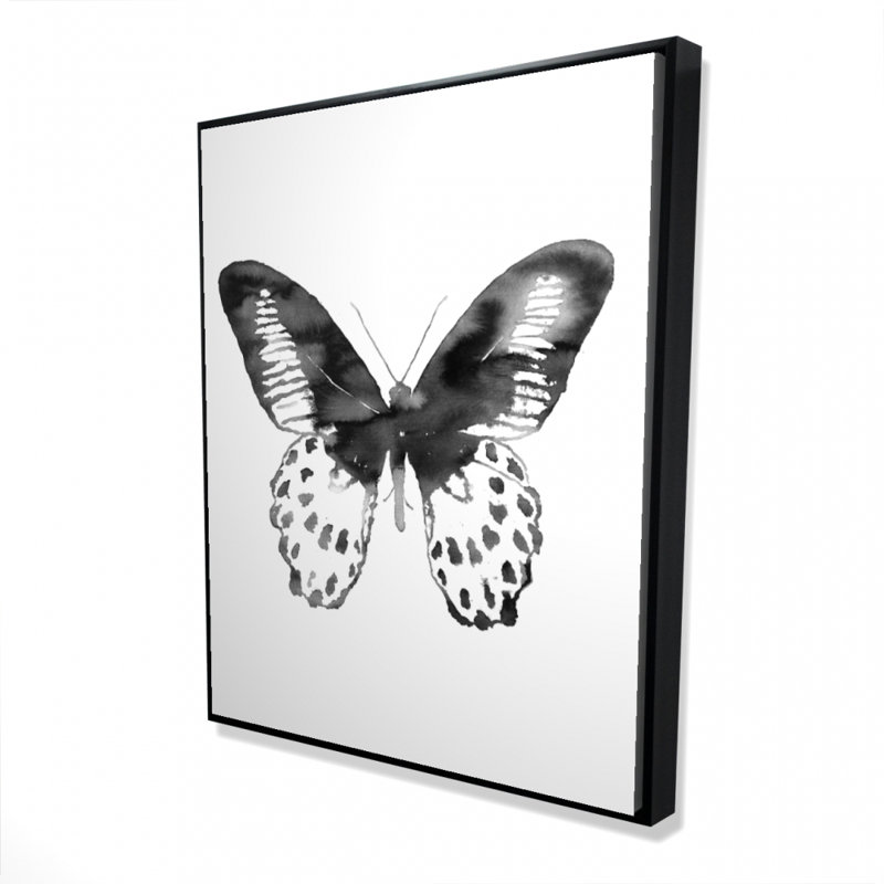 Black Butterfly Print On Canvas