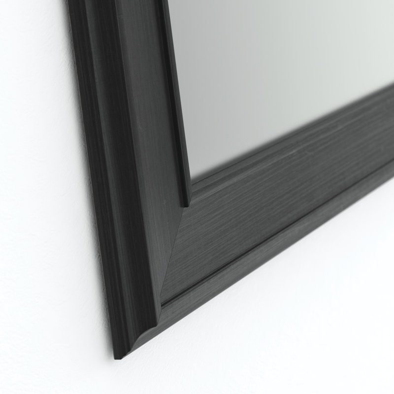 Miroir de salle de bain traditionnel, Noir, H 32,64 po x l 23,03 po x P 2,28 po