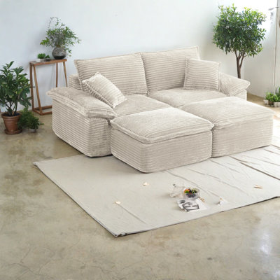Compression Sectionals, 81 Inch Corduroy Modern Sofa For Home