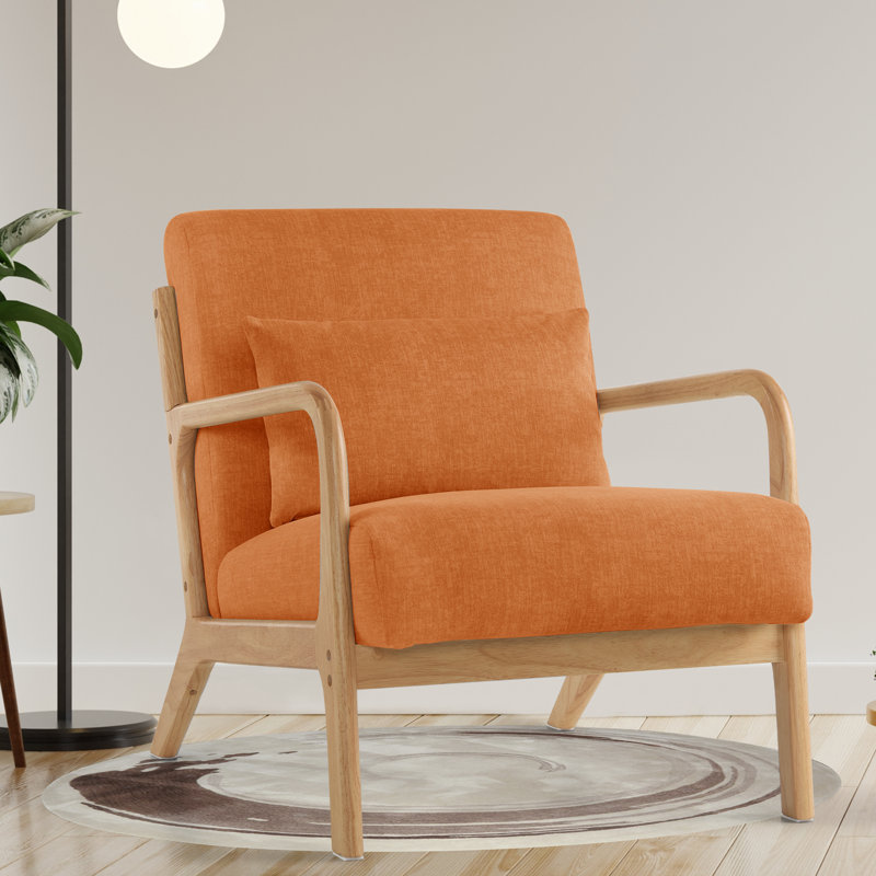 Upholstered Armchair, Orange
