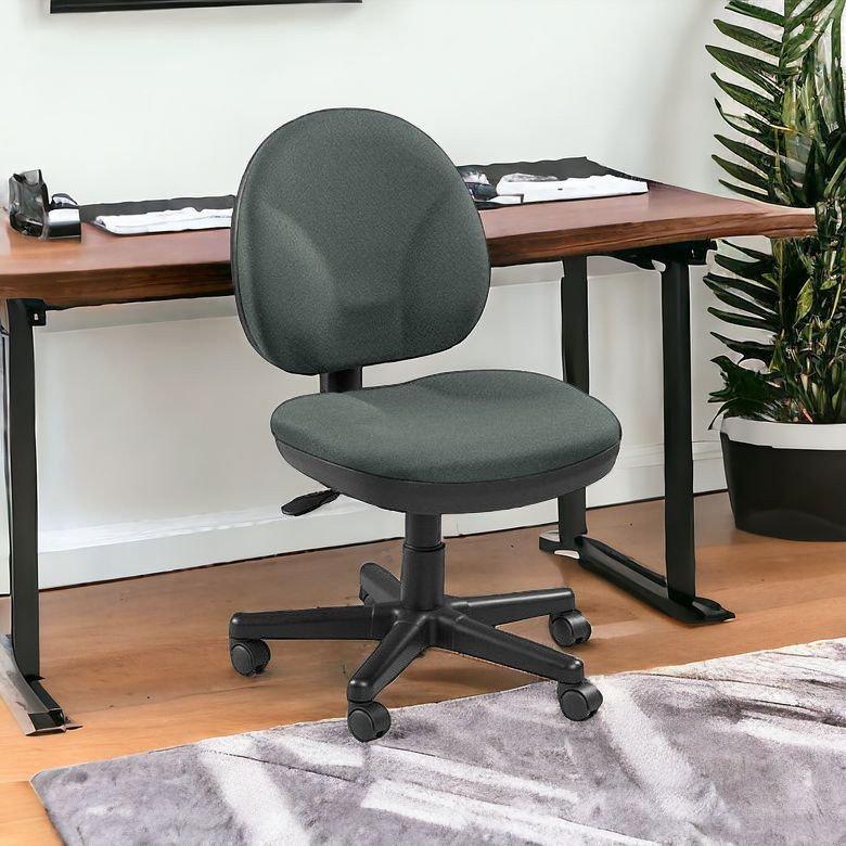 Chaise de bureau réglable pivotante en tissu, Étain