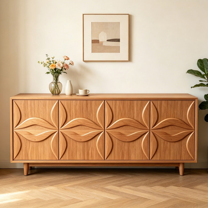 Buffet grande capacité rétro, H 35,43 po x l 62,99 po x P 15,75 po