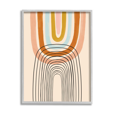 Dessin au trait asymétrique ludique arc-en-ciel