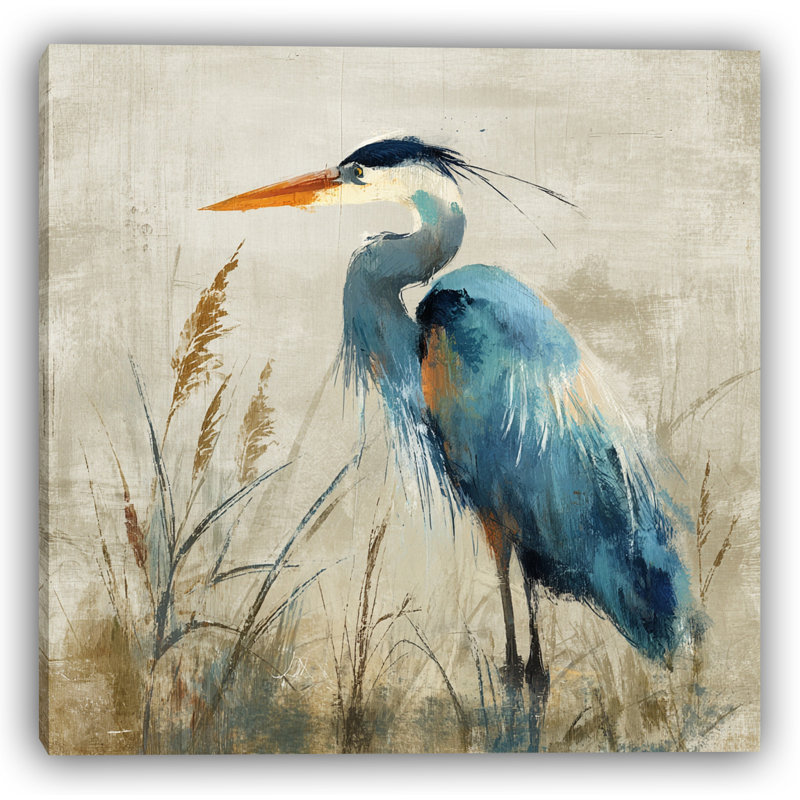 «Coastal Blue Heron», art mural sur toile tendue