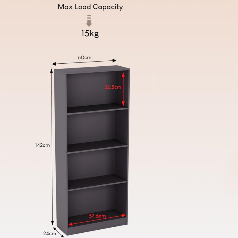 142 cm H x 60 cm W Bookcase