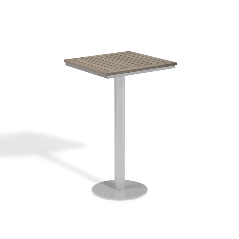 Table de bar Travira, Silex / bois de teck rétro, L 24 po x l 24 po