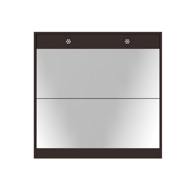 Armoire à chaussures brune avec 2 tiroirs et rangement fonctionnel - espace d'entrée