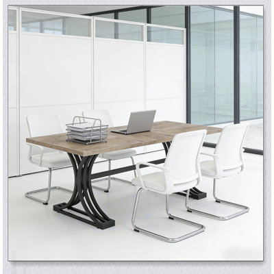 Bureau de luxe luxueux avec pieds en demi-lune dorés, alliant élégance et durabilité pour les espaces de travail modernes.