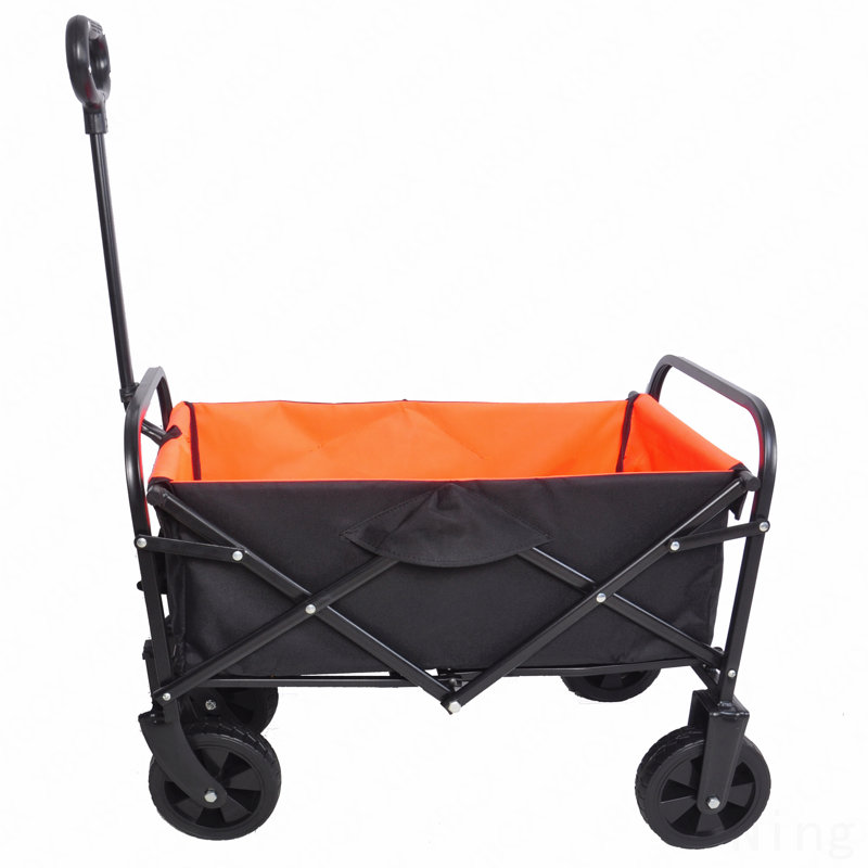 Mini chariot de plage pliable, Noir / Rouge