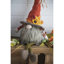 2 pièces 5,5 x 3,5 x 20,5 po gnome assis avec une feuille d'érable sur le chapeau, pour les fêtes d'automne