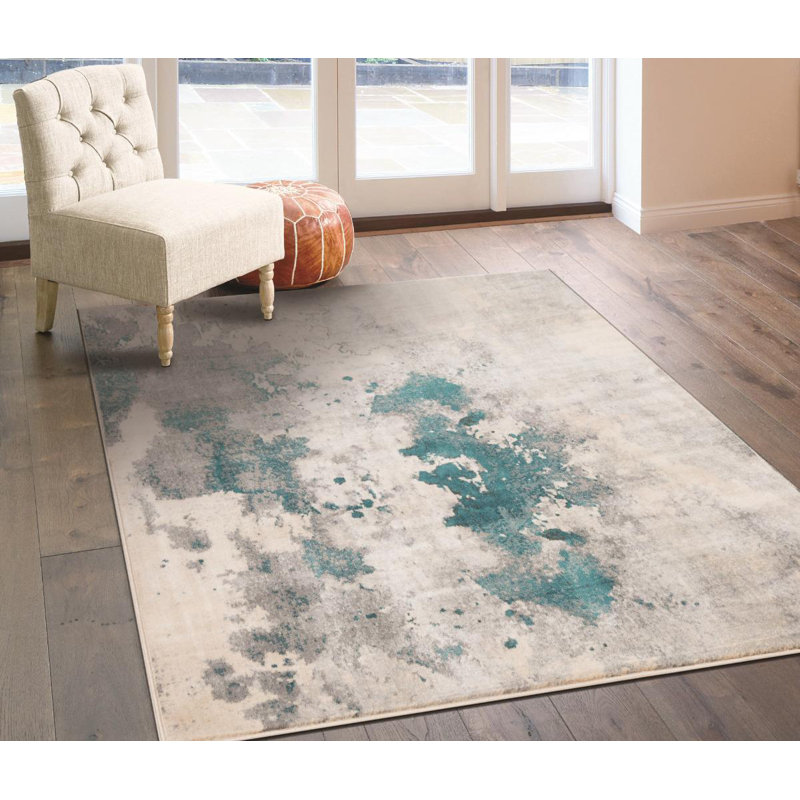 Tapis bleu / beige Colborne, Rectangle 8 pi x 10 pi