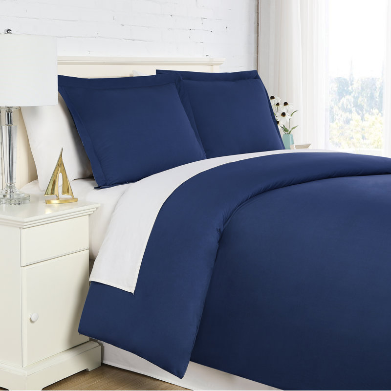 Ensemble de housse de couette en percale de coton à 300 fils de la collection Classic Southshore Fine Linens Classic, Bleu