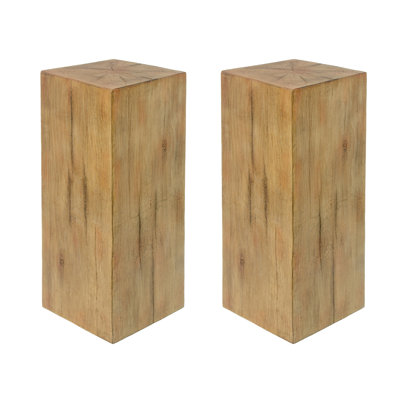Wood-Look Square-Column MGO End Table