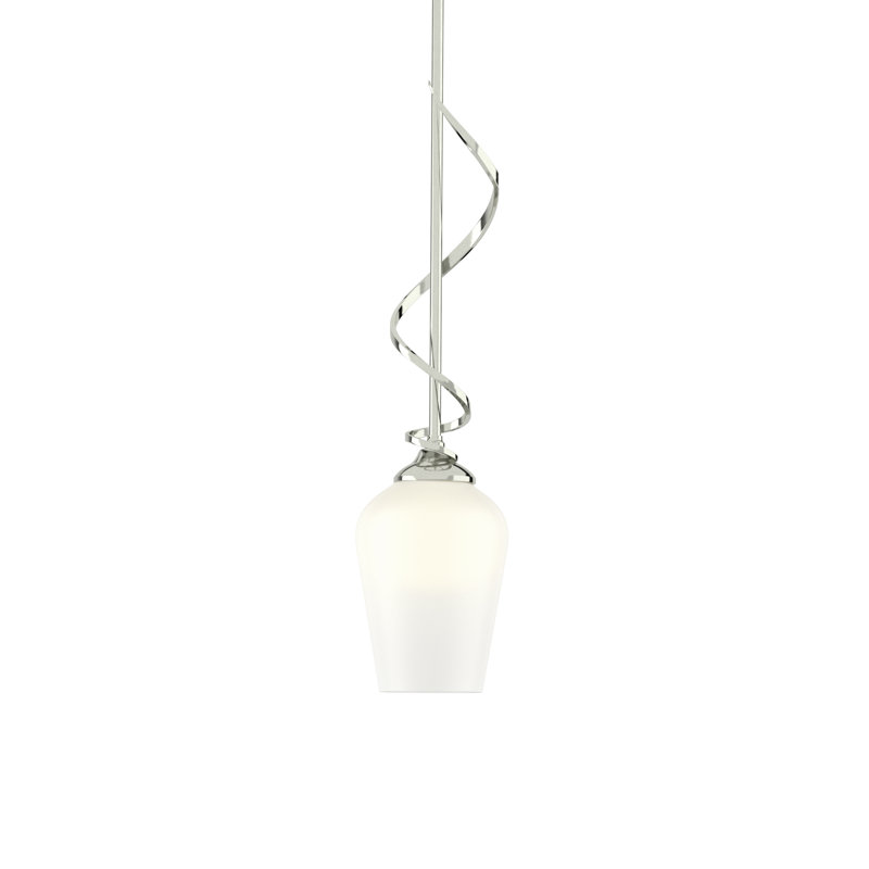 Flora 1 - Light Single Bell Pendant, Opal Glass, Sterling