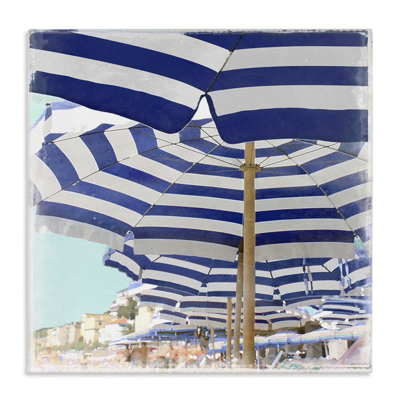 "Under Beach Umbrellas", art mural par Charlie Carter, H 30 po x l 30 po