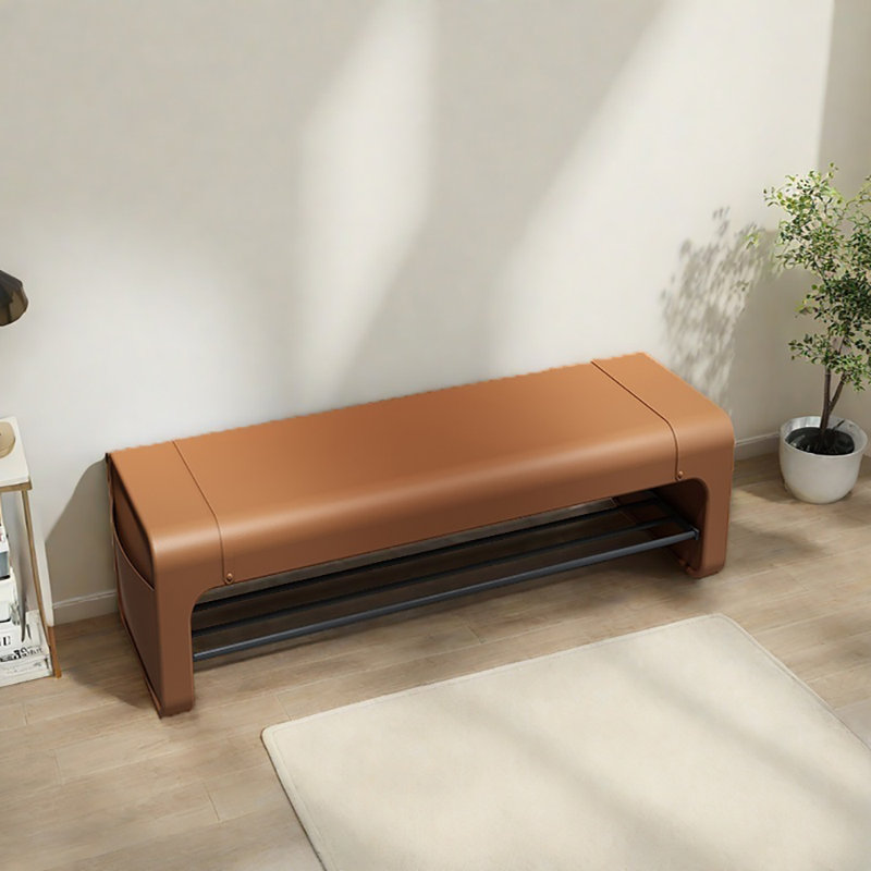 39.4in Shoe Change Stool Shoe Bench, Orange