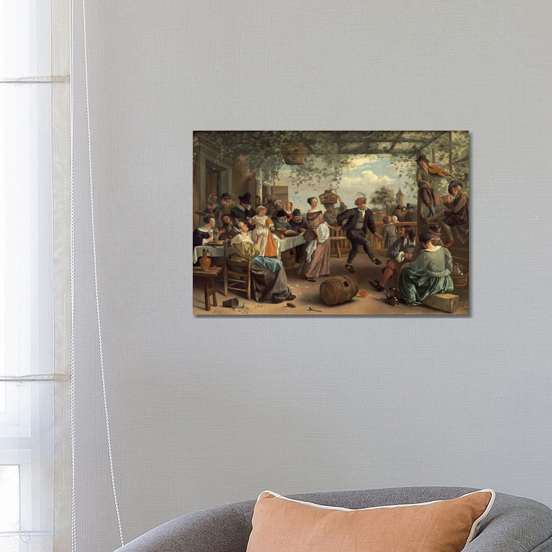 The Dancing Couple by Jan Steen - Wrapped Canvas Painting