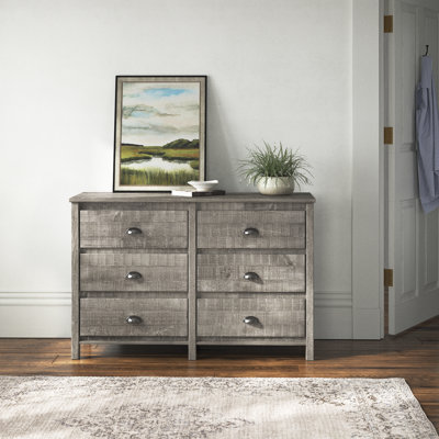 Solid Wood 51.125'' W 6 - Drawer Dresser