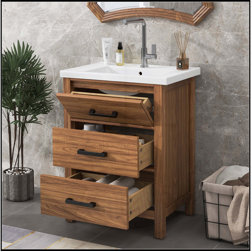 Meuble-lavabo 24 po avec lavabo en céramique