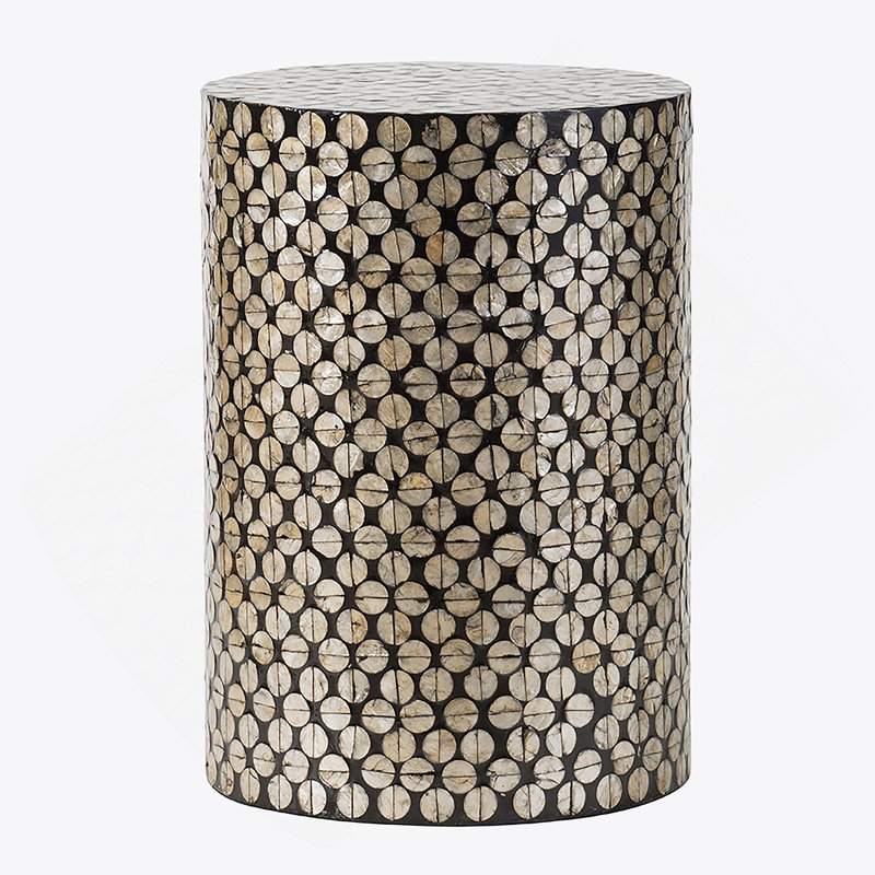 Tabouret de jardin cylindrique avec table d'appoint D14x20