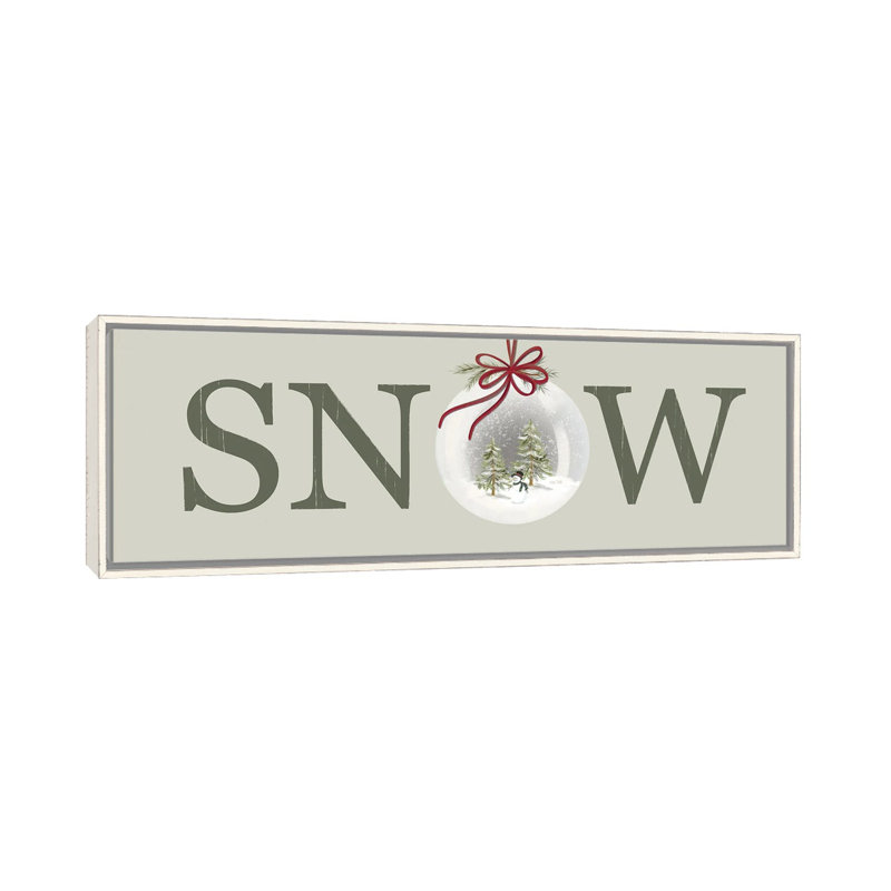 «Christmas SNOW Sign», reproduction d'art sur toile encadrée, H 12 po x l 36 po, Impression encadrée sans passe-partout