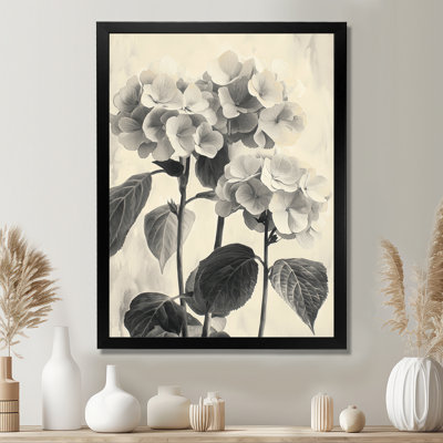 Vintage Hydrangeas In Winter Highlight I - Floral Wall Art Living Room