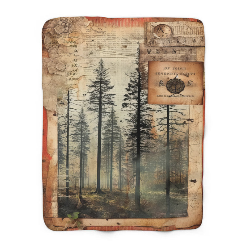 Tapisserie Twilight Thicket - couverture sherpa de qualité supérieure 1 pièce - reproduction d'art luxueuse, Grand lit