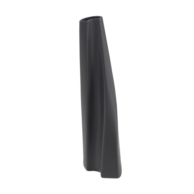 Vase de plancher en céramique de tourbillon modern Felker, Noir