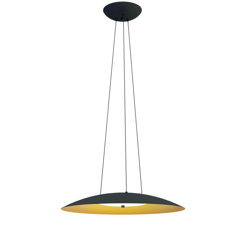 Aero 25" Pendant, Gold/Black