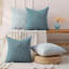 Ensemble de 4 housses de coussin en lin bleu - Coussins décoratifs décoratifs pour canapé, canapé, lit et salon