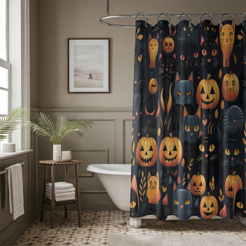 Haunted Cats - Rideau de douche Premium, H 74 po x l 71 po